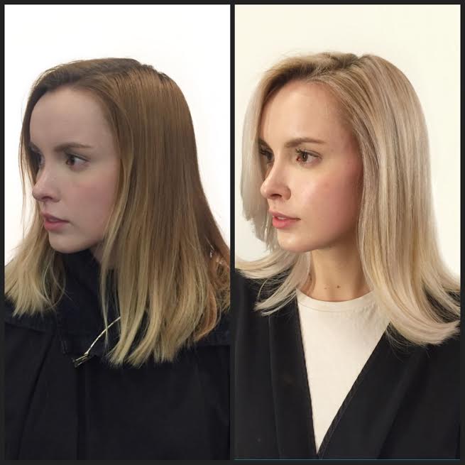 before after double process beautiful color nyc salon