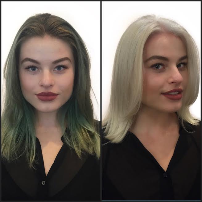 double process color correction before and after hair nyc downtown